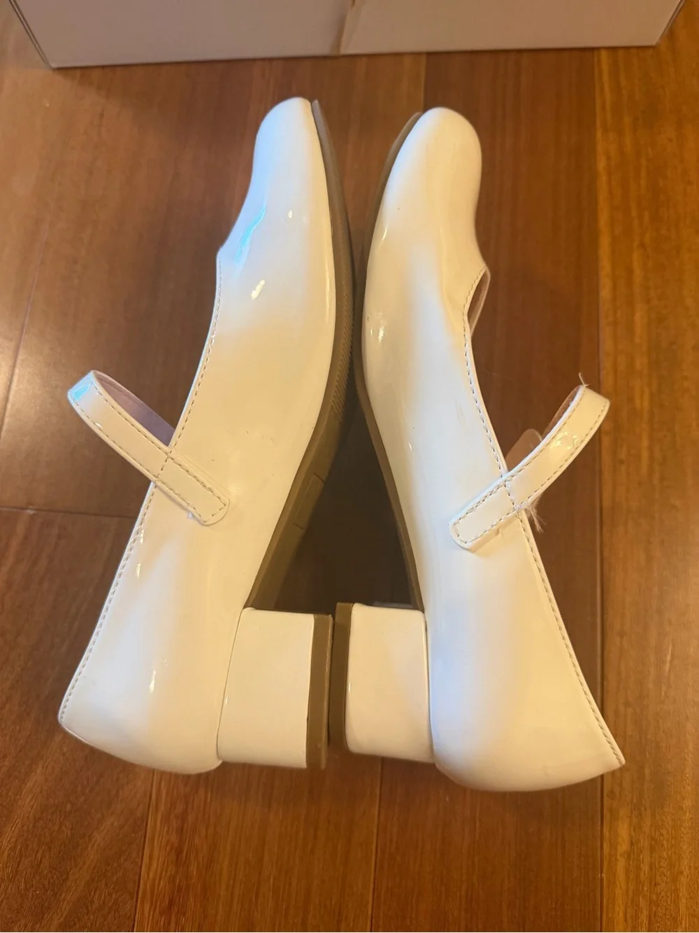 Sonoma White Patent Mary Jane Dress Shoes with Velcro Straps Girls Sz 3 - GUC